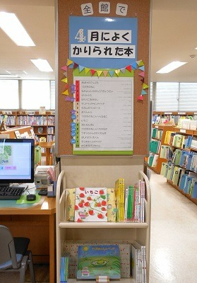 前の月によくかりられた本展示画像