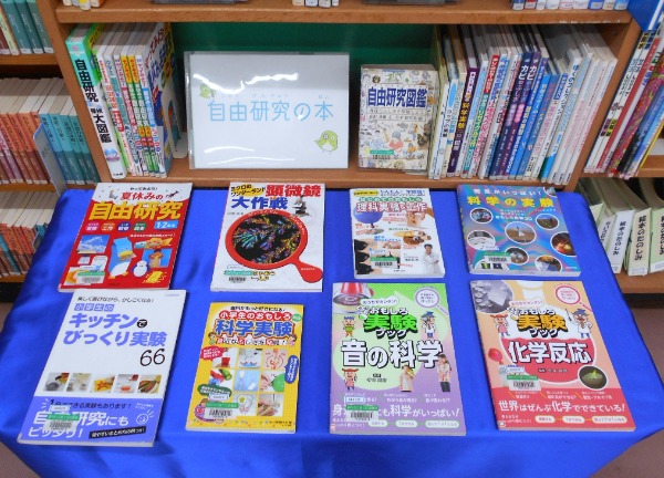 緑ケ丘分館自由研究の本展示の画像